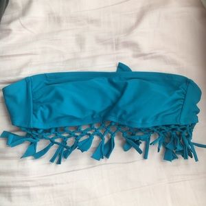Teal strapless bikini top